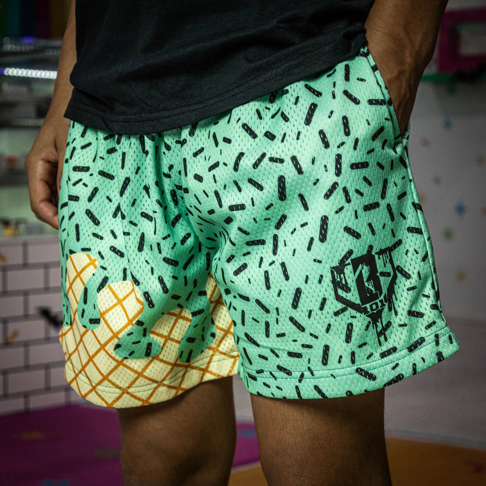 Baseball Lifestyle 101 Ice Cream Adult Shorts: Mint