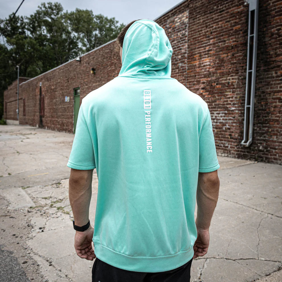 Baseball Lifestyle 101 BSBL-SZN Short Sleeve Hoodie V2 Mint/White