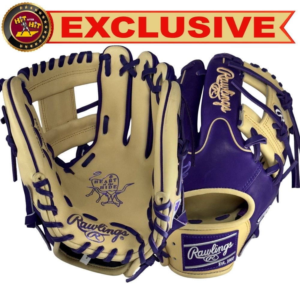 Rawlings Custom Heart of the Hide 11.5" Purple and Camel Infielders Glove: PRO204W-2