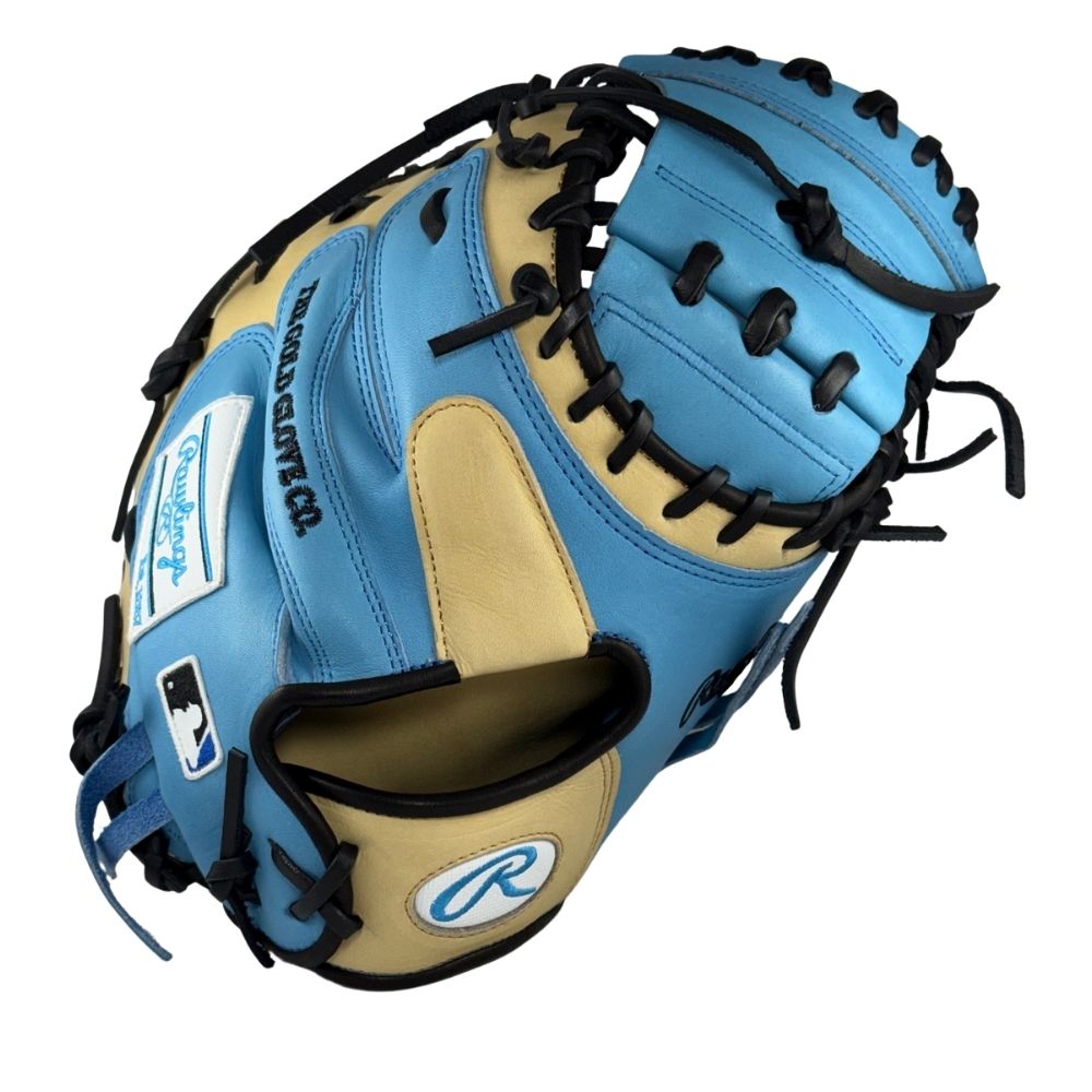 Rawlings Custom 34" Heart of the Hide Columbia Blue and Camel Catchers Mitt: PROCM43-23