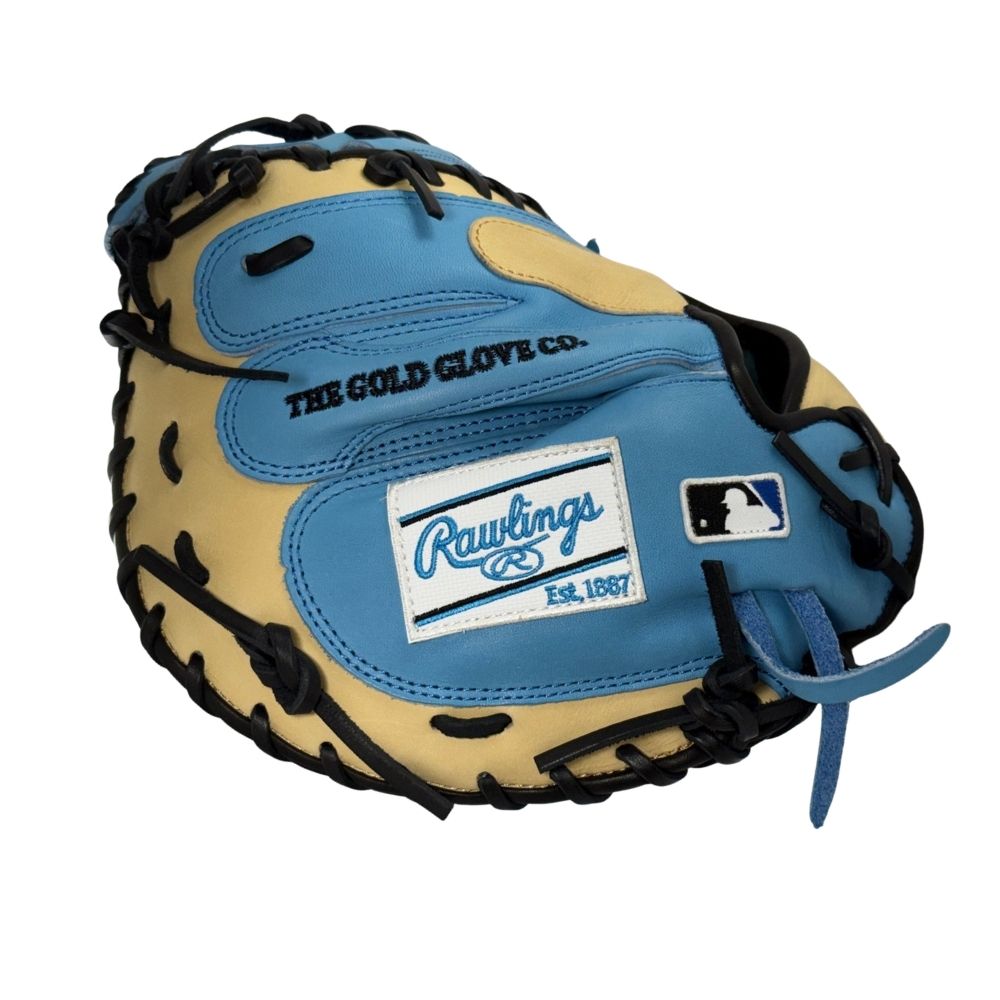 Rawlings Custom 34" Heart of the Hide Columbia Blue and Camel Catchers Mitt: PROCM43-23