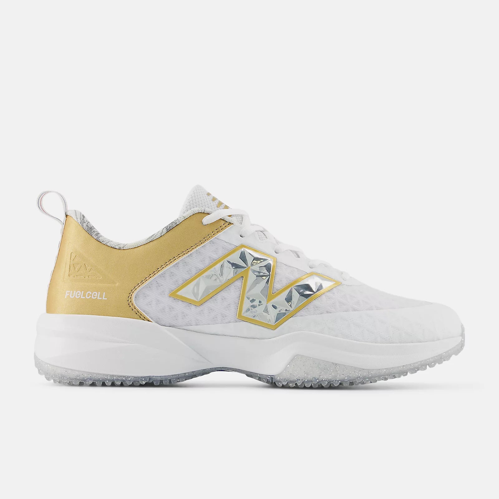 New Balance White and Gold 4040 v8 Turf-Trainer Ring Season: T4040PP8