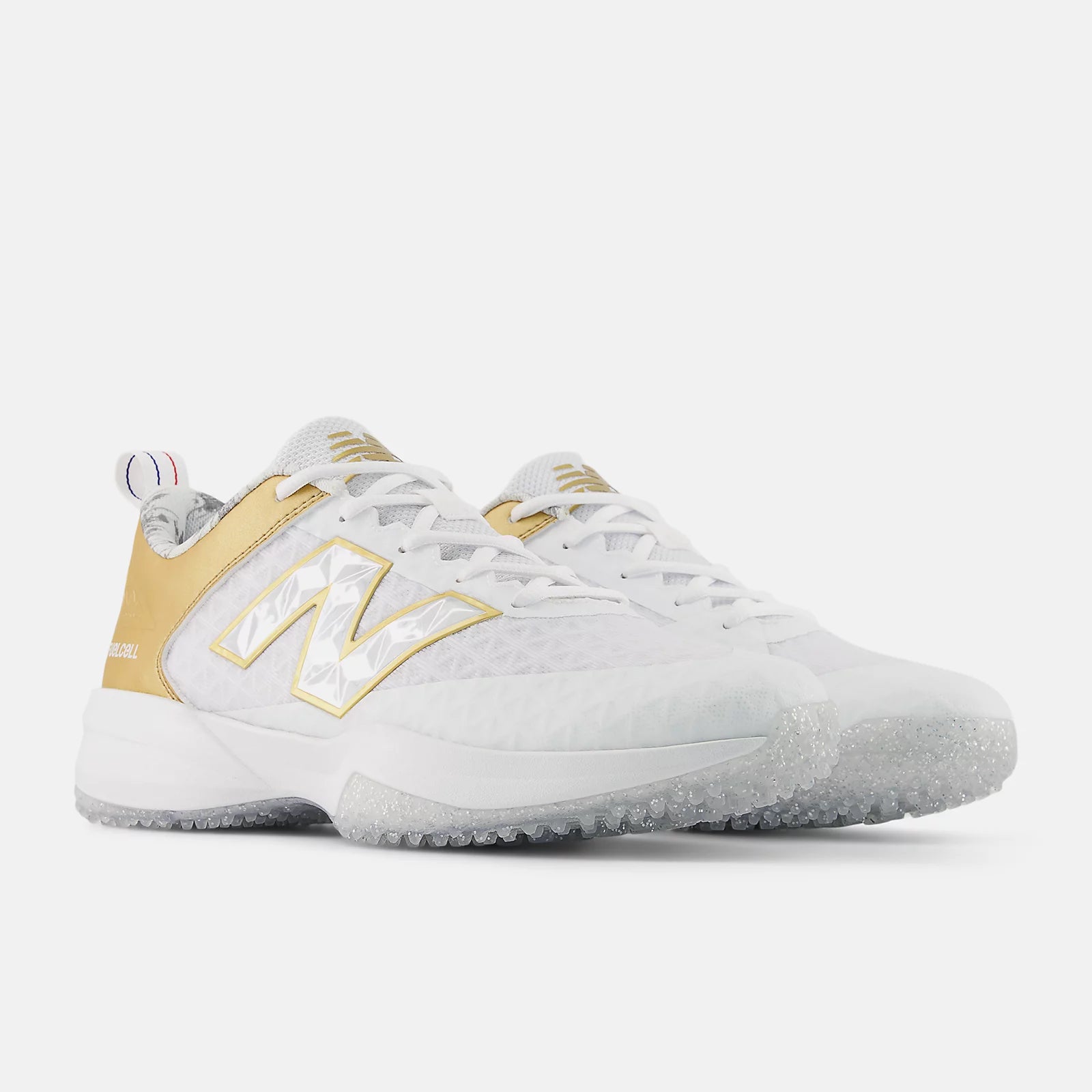 New Balance White and Gold 4040 v8 Turf-Trainer Ring Season: T4040PP8