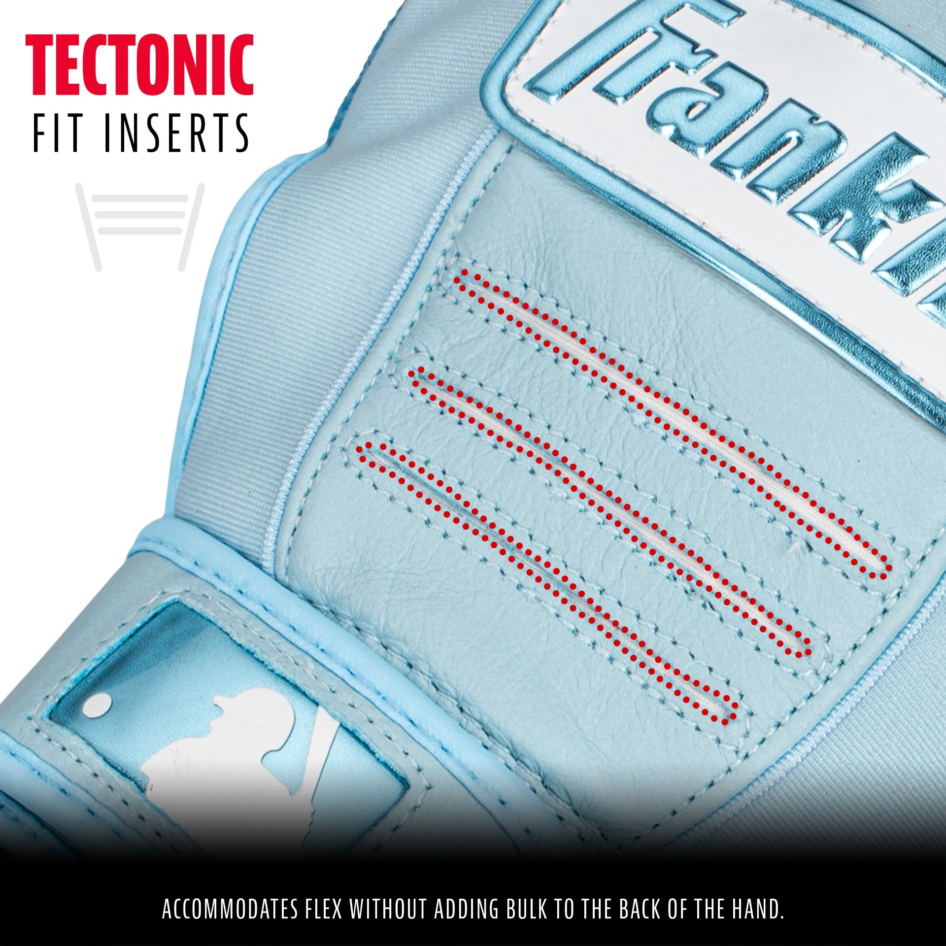 FRANKLIN CFX PRO HI-LITE ADULT BATTING GLOVES: COLUMBIA BLUE