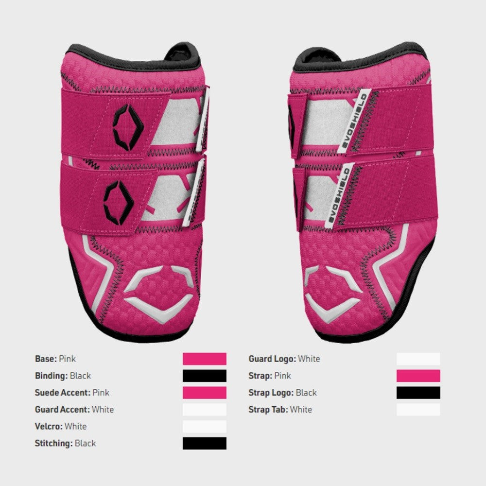 EVOSHIELD EXCLUSIVE PRO-SRZ™ 2.0 BATTER'S DOUBLE STRAP ELBOW GUARD: PINK