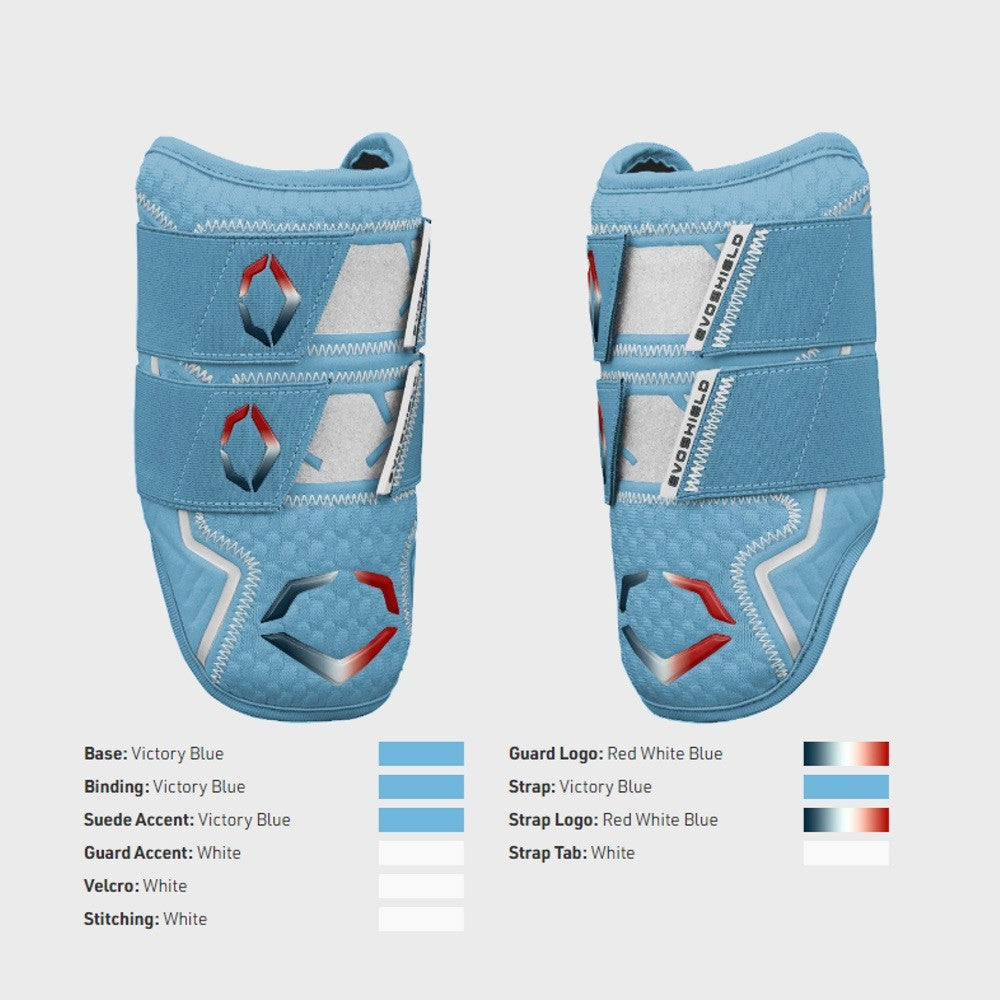 EVOSHIELD CUSTOM EXCLUSIVE PRO-SRZ™ 2.0 BATTER'S DOUBLE STRAP ELBOW GUARD: COLUMBIA BLUE