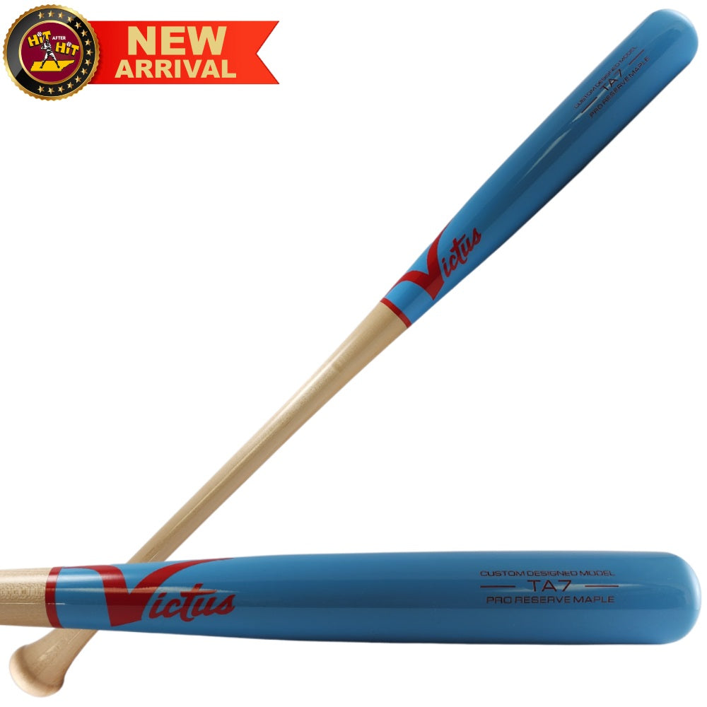 Victus Custom TA7 Pro Reserve Wood Bat - Columbia Blue and Natural