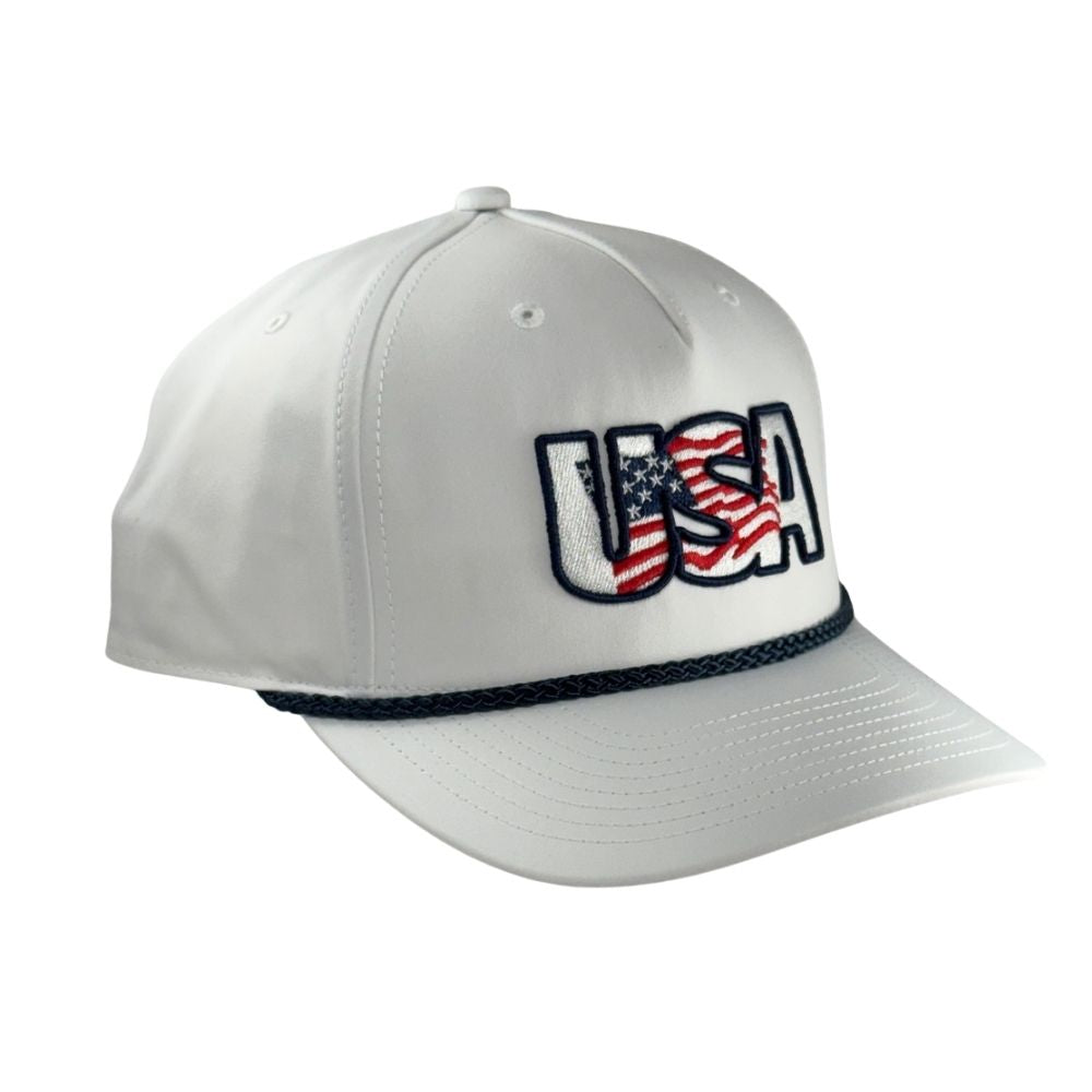 Richardson White 258 5 Panel Classic Rope Adjustable Cap: USA