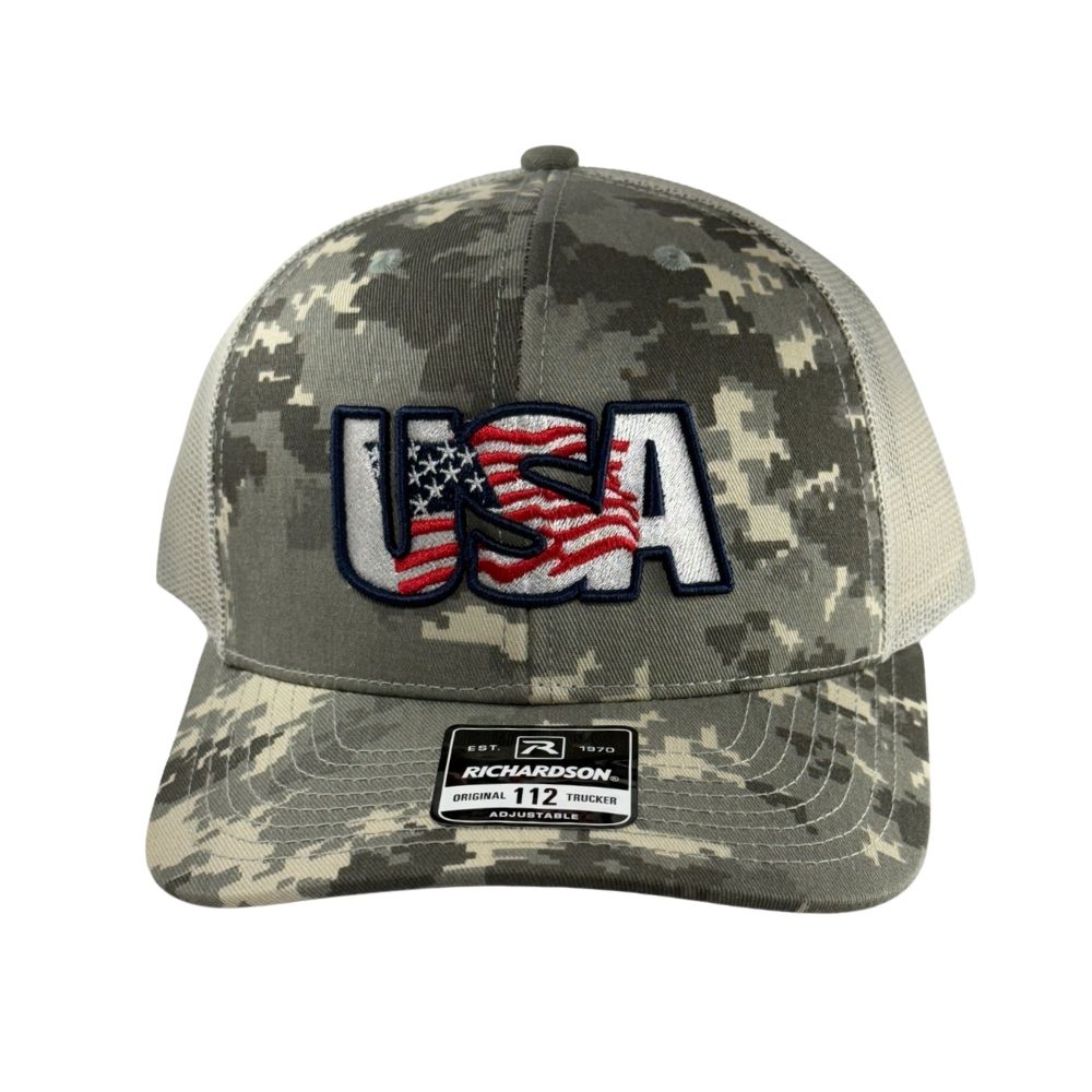 Richardson 112P Digital Camo Adjustable Cap: USA