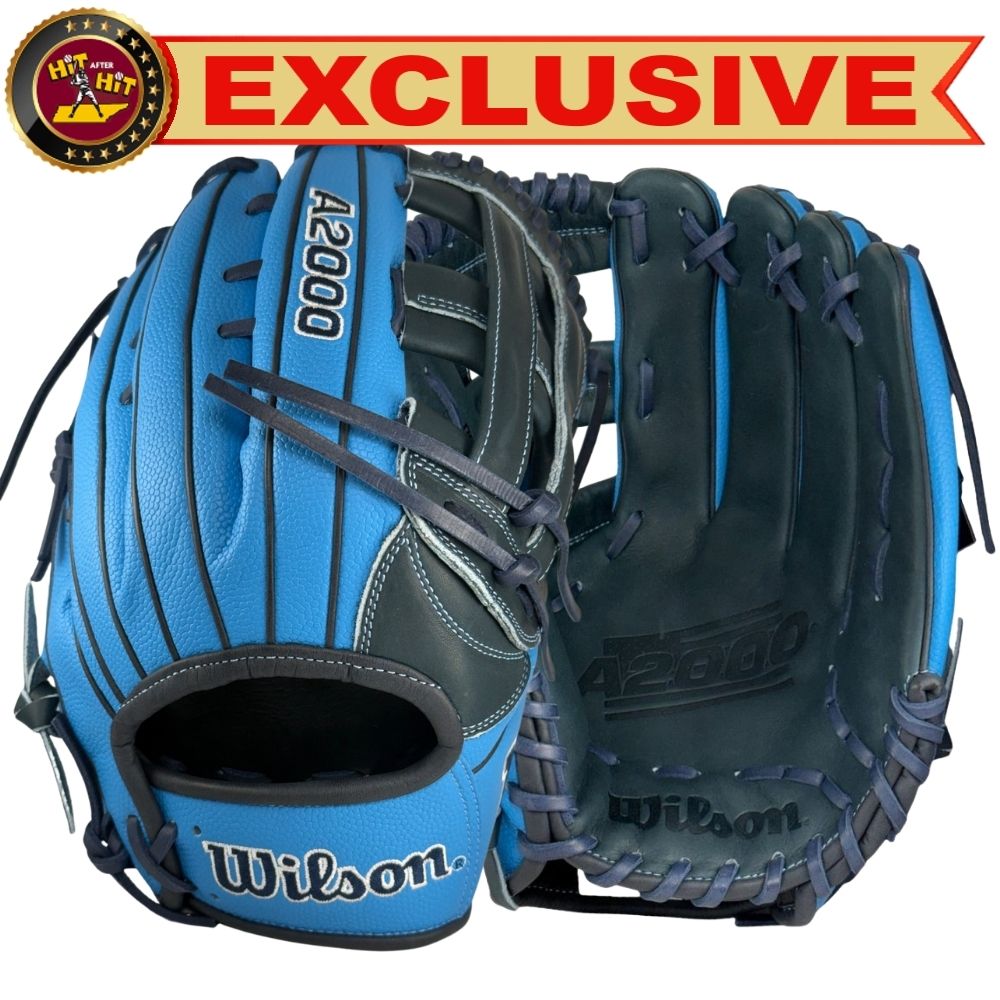 Wilson Custom A2000 1777 Sky Blue and Navy 12.75" Outfield Glove