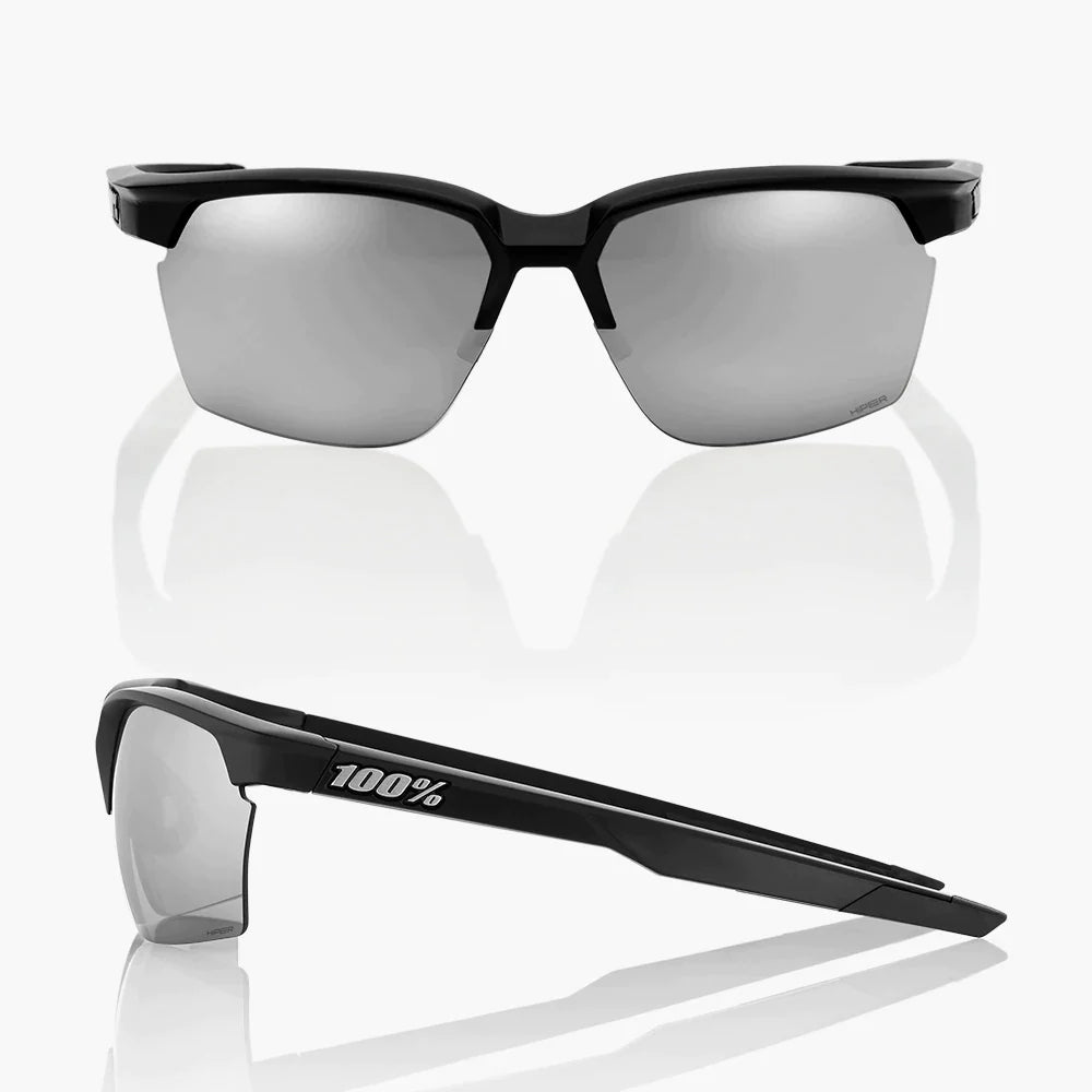 100% - SPORTCOUPE® Matte Black HiPER® Silver Mirror Lens