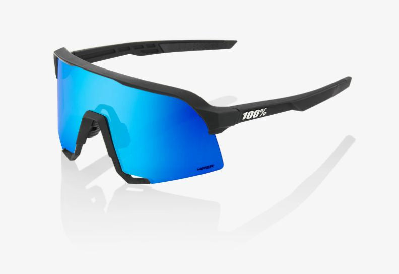 100% - S3 - Matte Black/HiPER® Blue Mirror Lens (61034-407-01)