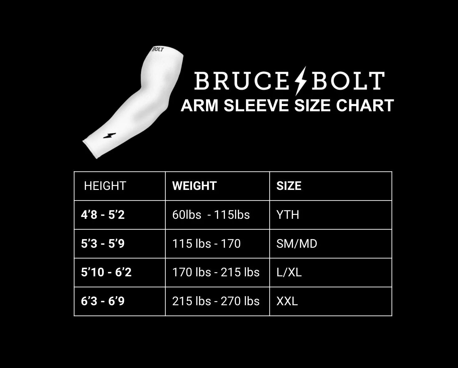 BRUCE BOLT Premium Black Arm Sleeve