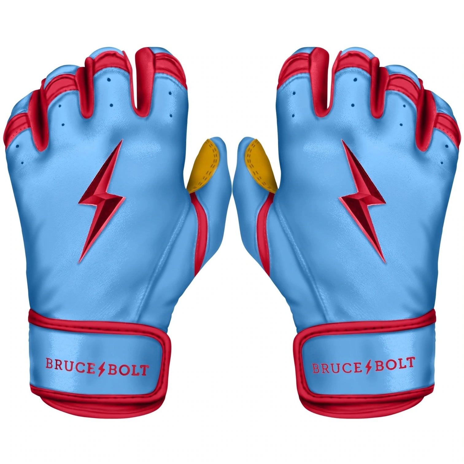 Bruce Bolt - BADER Series Adult Short Cuff Batting Gloves | BABY BLUE