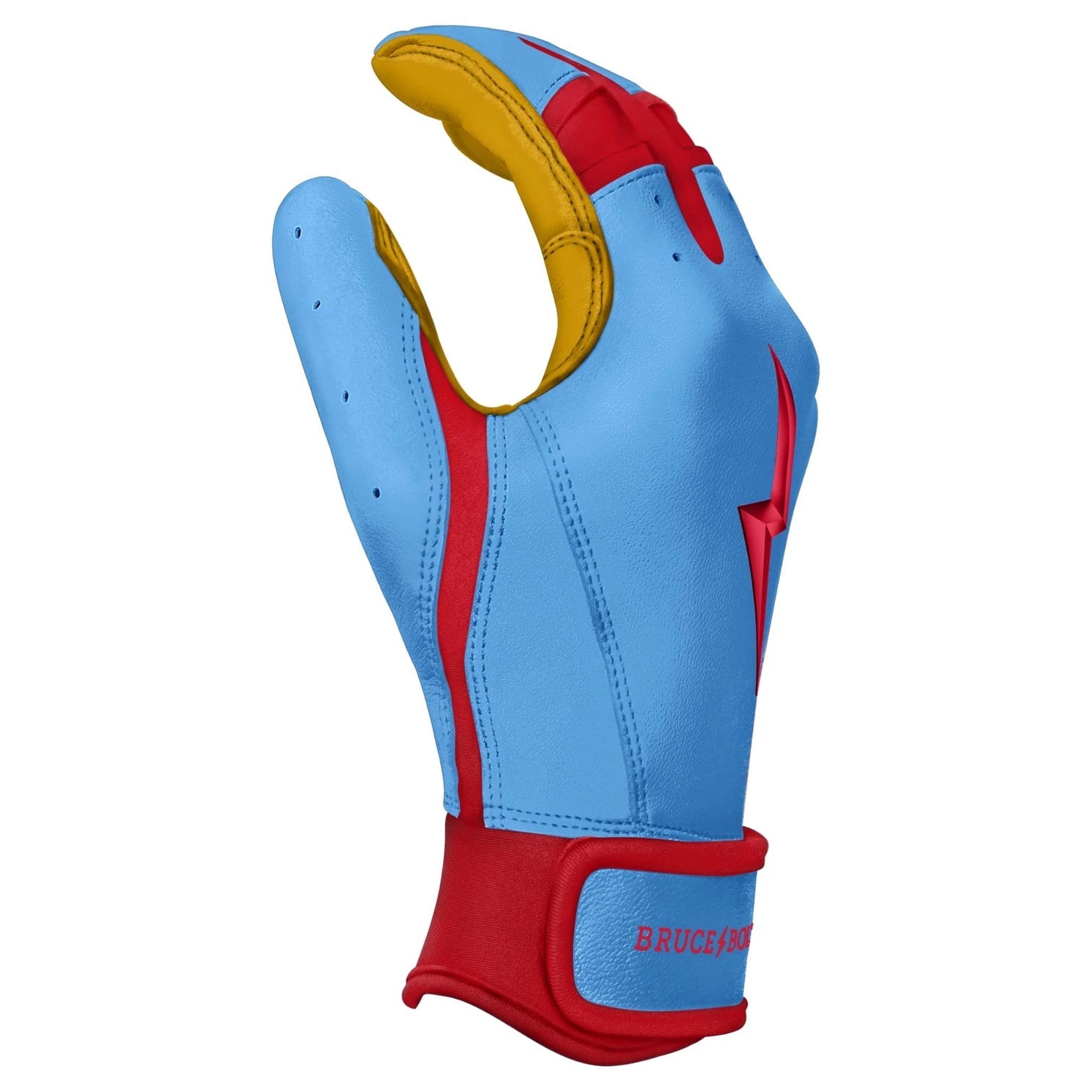 Bruce Bolt - BADER Series Youth Short Cuff Batting Gloves | BABY BLUE
