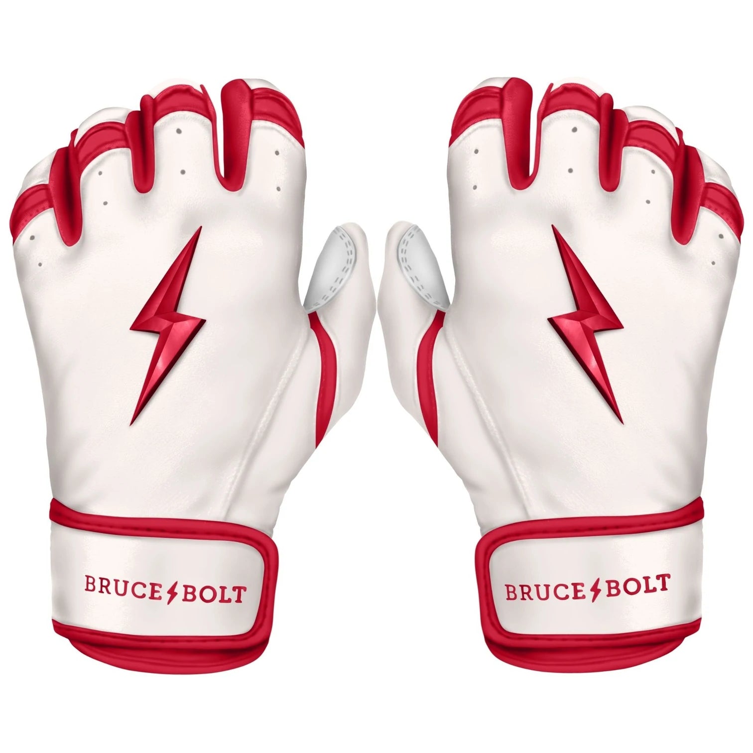 Bruce Bolt - BADER Series Adult Short Cuff Batting Gloves | BADER WHITE