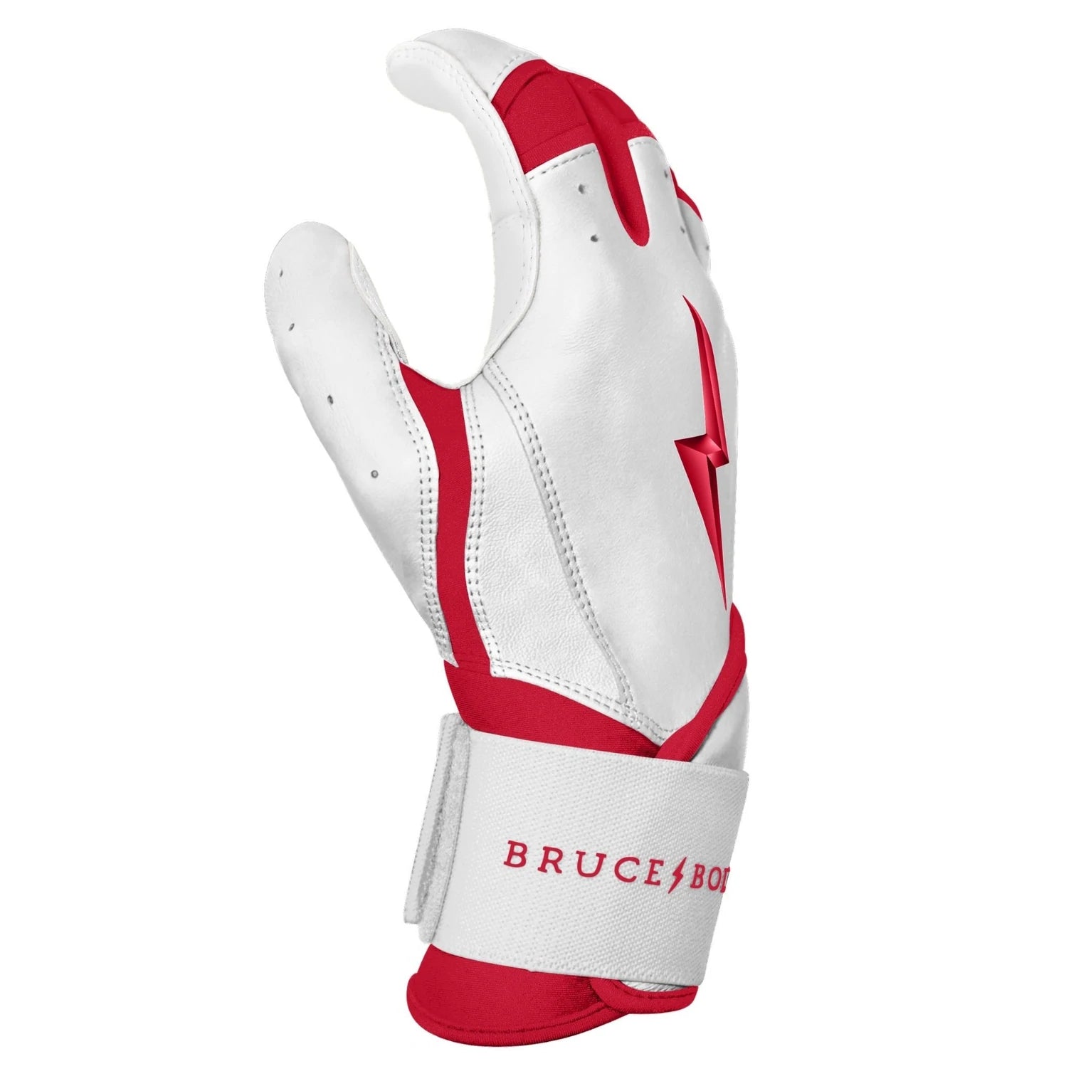 Bruce Bolt - BADER Series Youth Long Cuff Batting Gloves | BADER WHITE