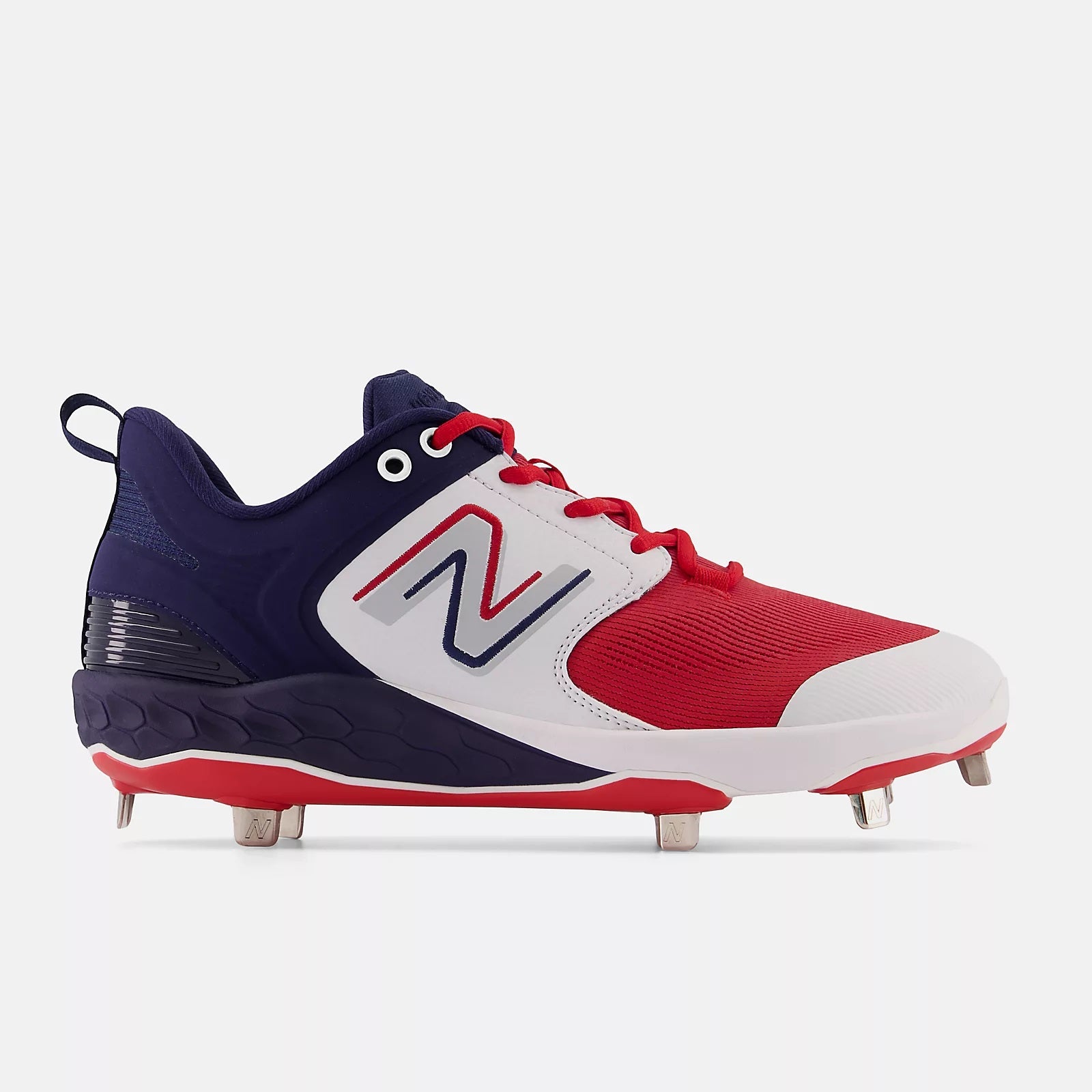 New Balance Navy/Red/White L3000v6 Metal Spikes