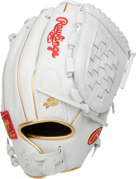 Rawlings Liberty Advanced 12.5" Fastpitch Glove - White/Gold (RLA125KRG)