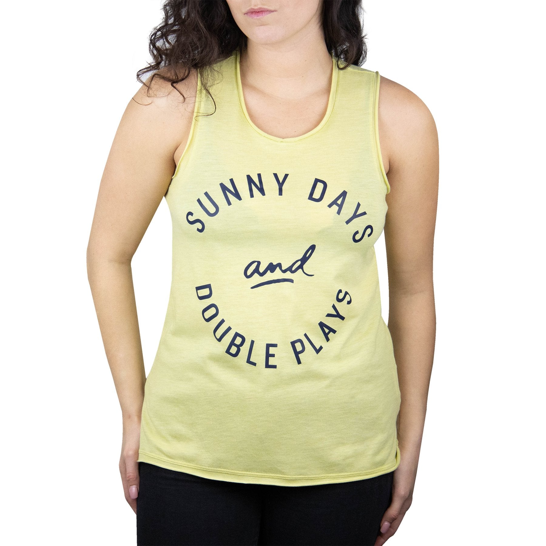 Baseballism Sunny Days and Double Plays Yellow Aya Tank