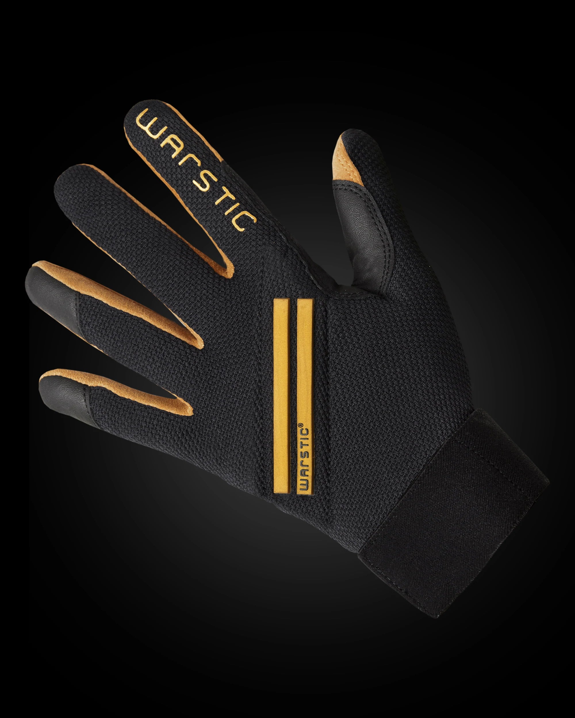 WARSTIC - WORKMAN3 Youth Batting Gloves - Black/Gold Stripes