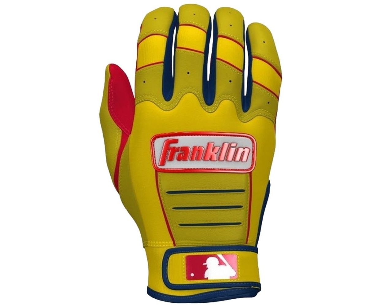 Franklin Custom Youth CFX Pro Batting Gloves: Yellow/Navy/Red