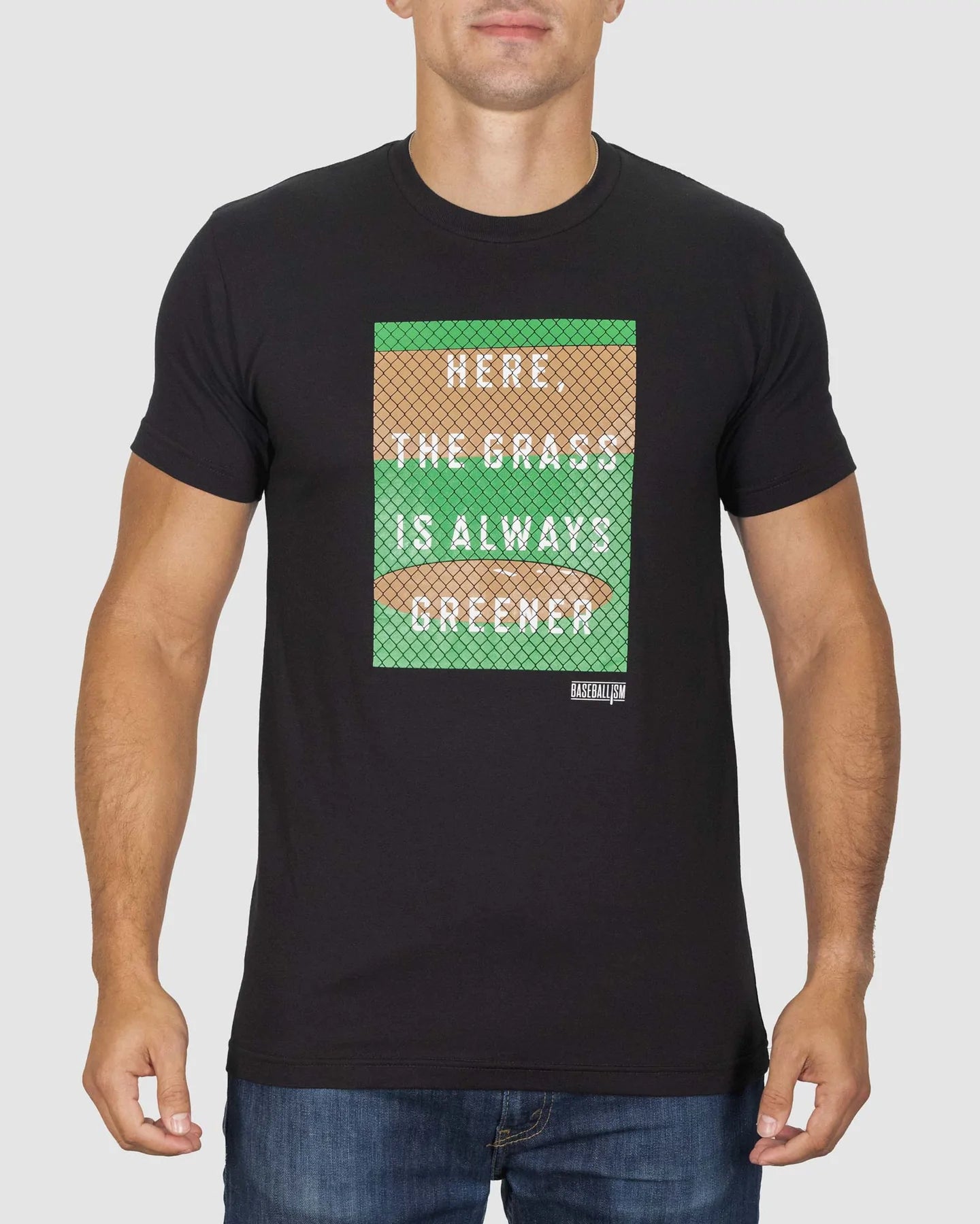 Baseballism Grass is Greener Men's T-Shirt