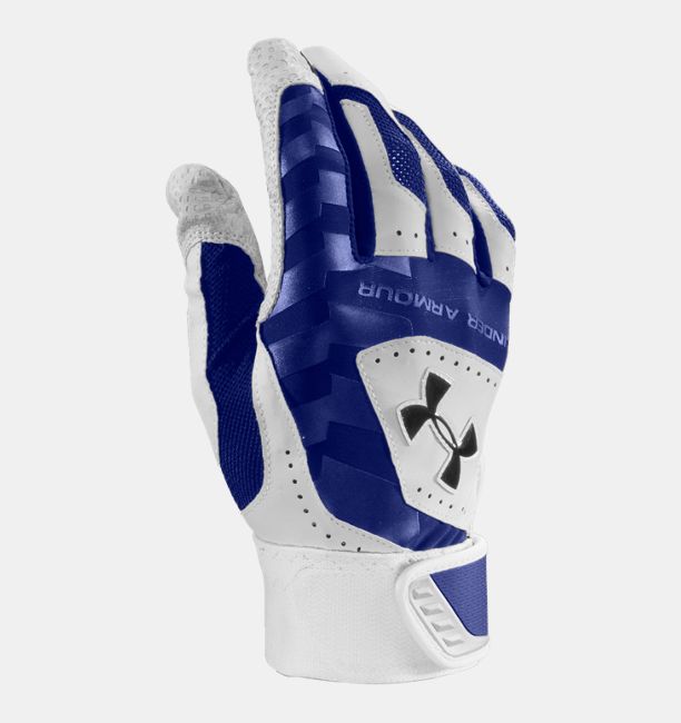 Under Armour Adult Yard Batting Gloves - White/Royal