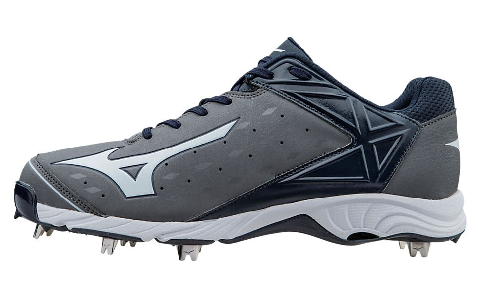 Mizuno 9 Spike Advanced Swagger 2 Low Baseball Spikes - Grey/Navy