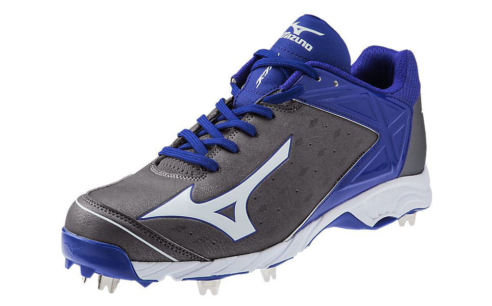 Mizuno 9 Spike Advanced Swagger 2 Low Baseball Spikes - Grey/Royal