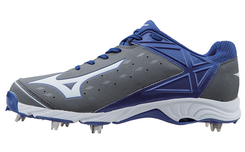 Mizuno 9 Spike Advanced Swagger 2 Low Baseball Spikes - Grey/Royal