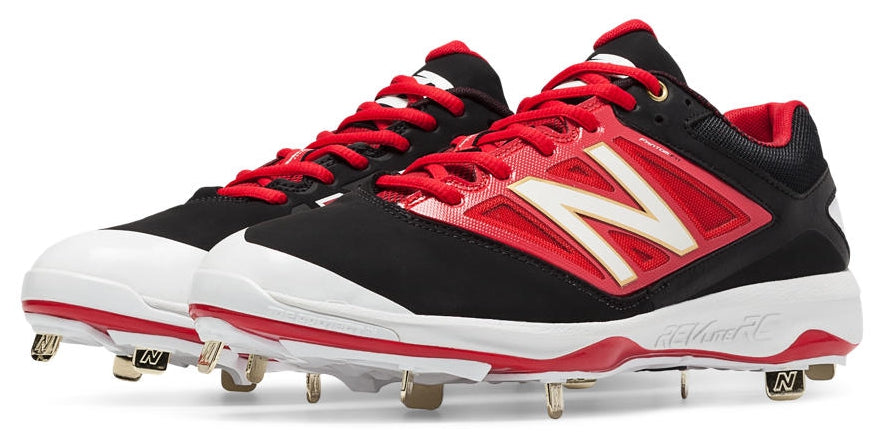 Red Black Baseball Spikes New Balance Black/Red Low 4040v3