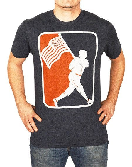Baseballism Flag Man Navy T-Shirt (Men's)