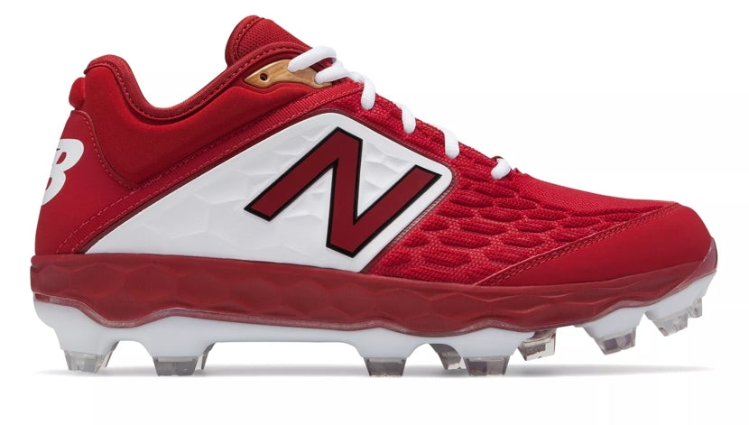 New Balance - Men's Cardinal/White 3000v4 Fresh Foam Molded Cleat (PL3000M4)