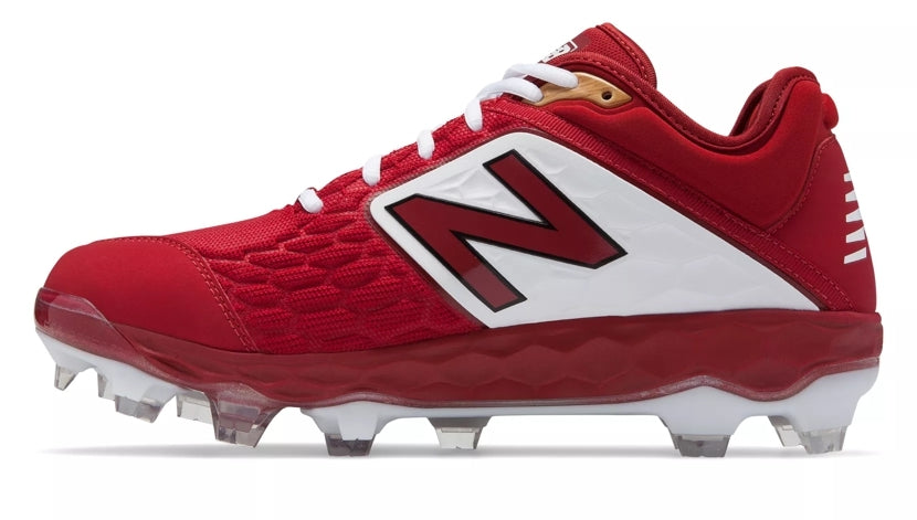 New Balance - Men's Cardinal/White 3000v4 Fresh Foam Molded Cleat (PL3000M4)