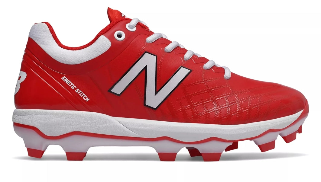 New Balance 4040v5 Adult Molded Cleats - Red/White (PL4040R5)