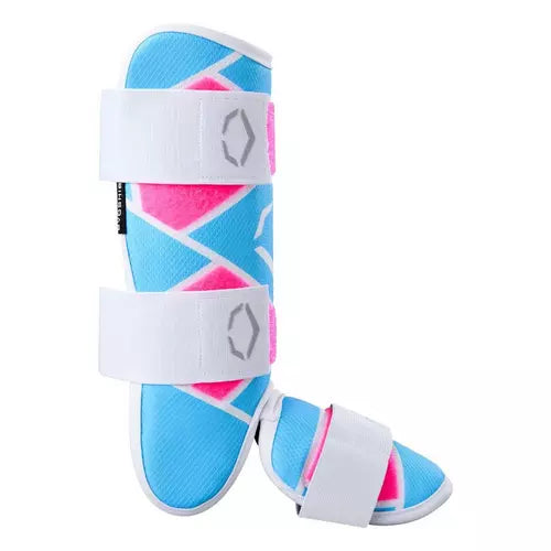 EvoShield SRZ-2 Pink/Victory Blue Youth Batter's Leg Guard: WB5764602YH