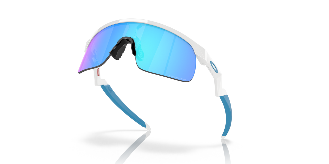 Oakley Resistor Youth Fit Sunglasses: Polished White/Prizm Sapphire