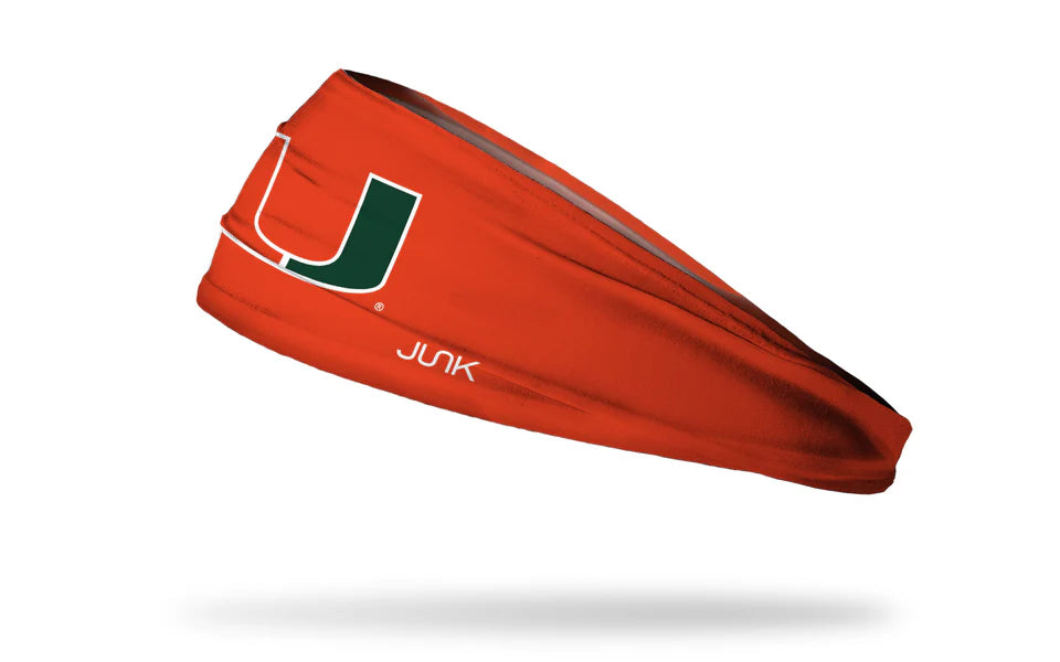 University of Miami Logo Orange BBL - Junk Headband