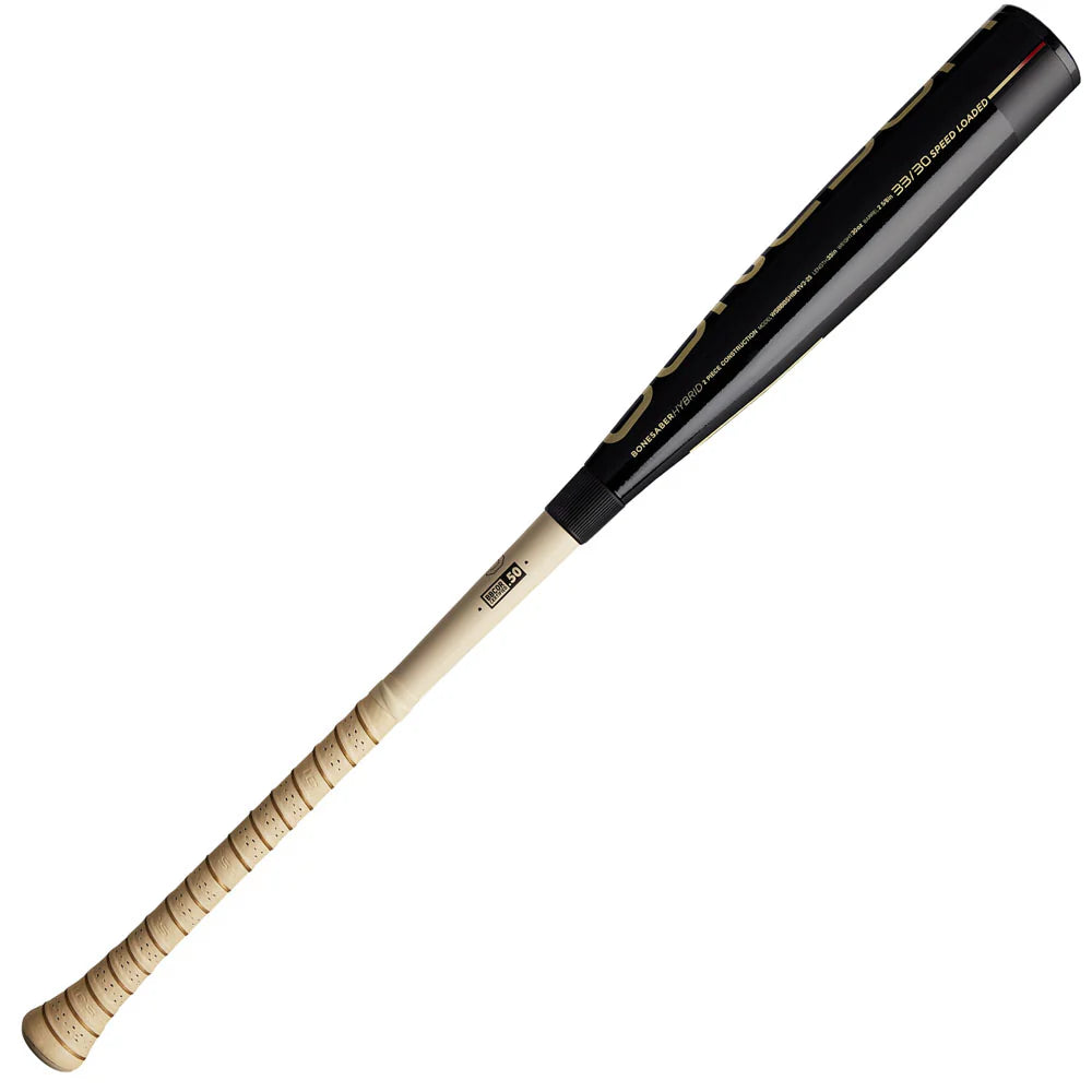 2025 Warstic Bonesaber Hybrid Black Cobra BBCOR Baseball Bat: MBBSRHB25BK3