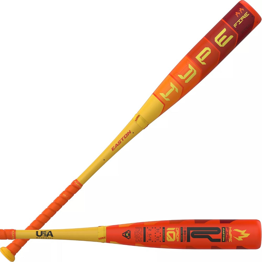 Easton 2025 -10 Hype Fire USA 2 5/8" Baseball Bat: EUS5HYP10