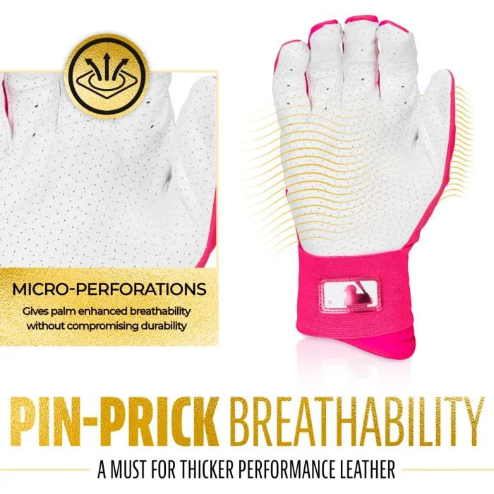 Franklin Infinite Hi-Lite Powerstrap™ Batting Gloves: Pink