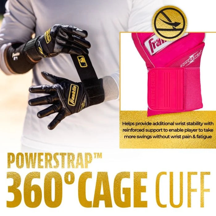 Franklin Infinite Hi-Lite Powerstrap™ Batting Gloves: Pink