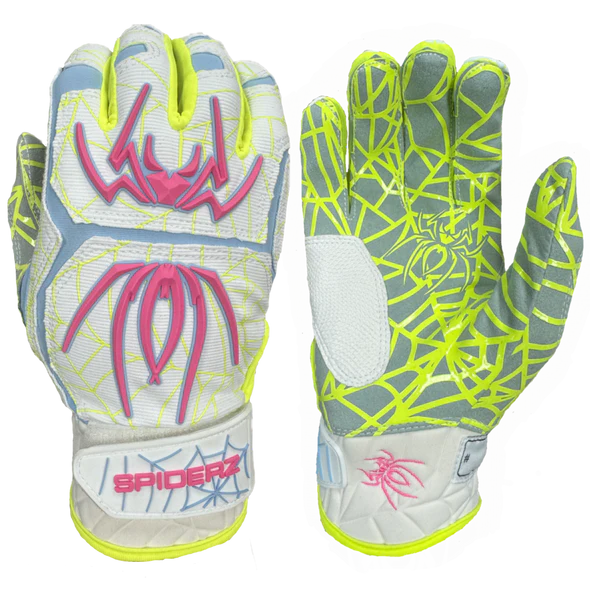 Spiderz HYBRID Batting Gloves: Fluoro