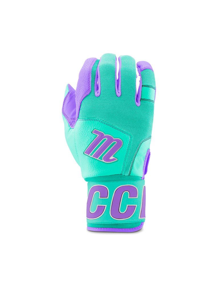 Marucci Adult Blacksmith Wrap Batting Gloves: MBG2BKSM-MT/PR