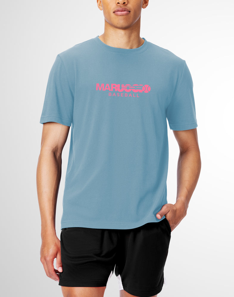 Marucci Adult Fastball Leadoff Tee: Columbia Blue Marucci Adult Fastball Leadoff Tee: Columbia Blue