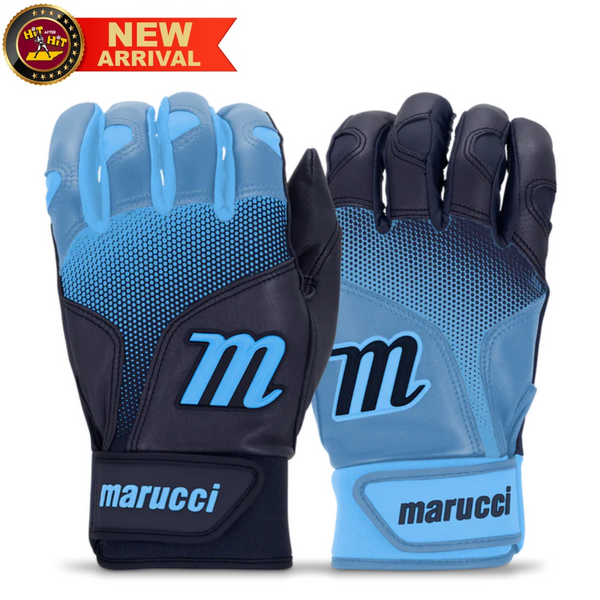 Marucci Adult PWR Fade Navy/Columbia Blue Batting Gloves: MBGPWRF-NY/C