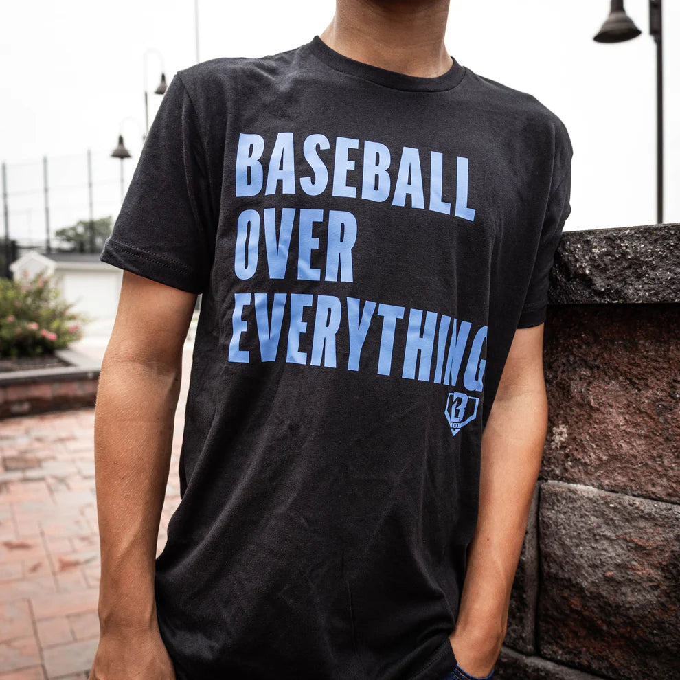 Baseball Over Everything Adult Tee - Black/Blue