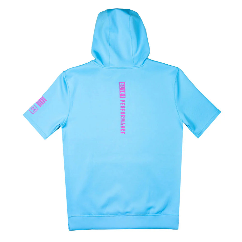 Baseball Lifestyle 101 ADULT BSBL-SZN Short Sleeve Hoodie V3 Cotton Candy Blue