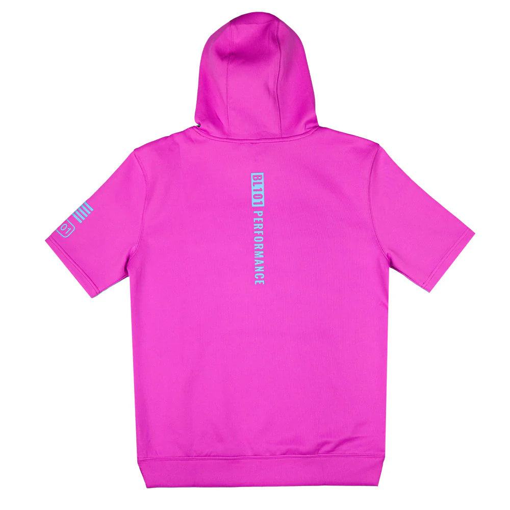 Baseball Lifestyle 101 ADULT BSBL-SZN Short Sleeve Hoodie V3 Cotton Candy Pink